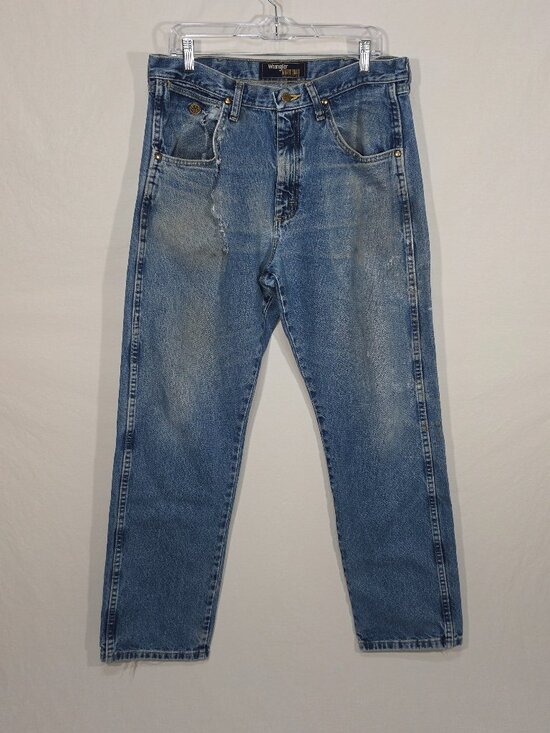 WRANGLER "George" GRUNGE Other - WRANGLER "George" GRUNGE Natural Fraying/Distressing TRASH Blue Jeans Men 34x34.